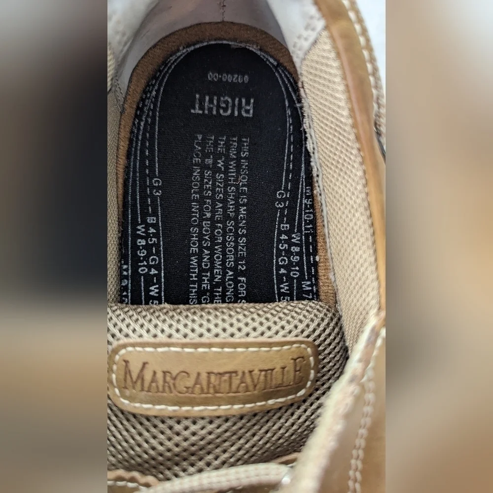 Margaritaville Men Lace Up Boat Shoes Brown Leather Casual Deck Loafer 8…